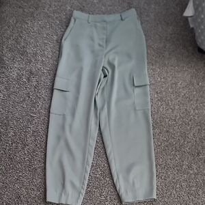 Nicole Miller Women's Cargo Trousers in Light Gray